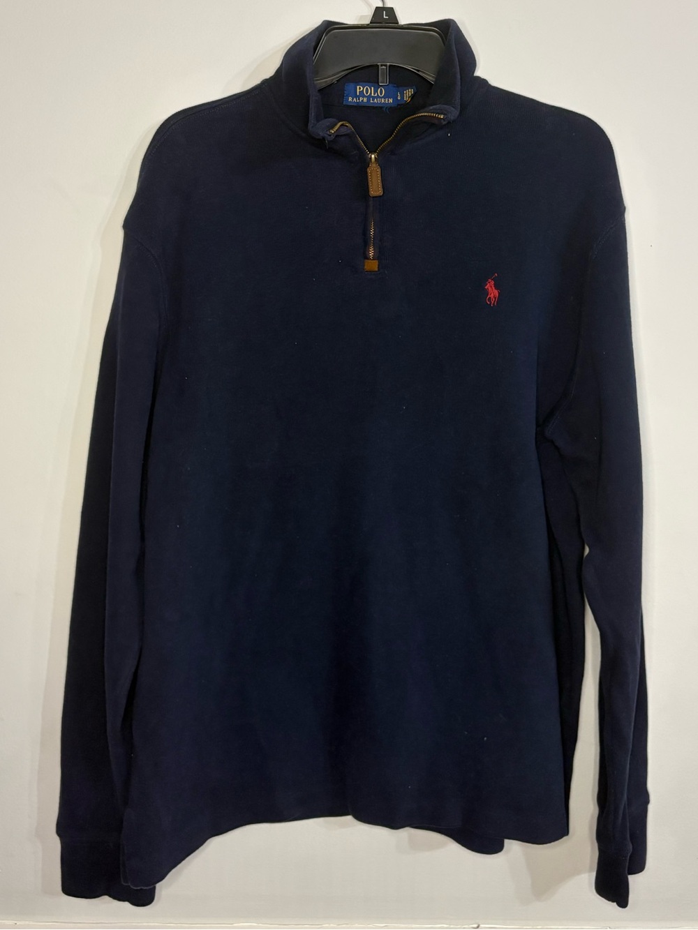 Polo Ralph Lauren preppy golf Navy Quarter Zip fall Pullover Men’s Large luxury